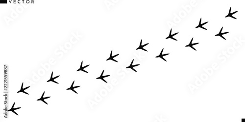Hen paw print silhouette