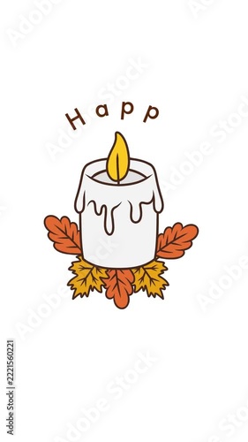 Happy Thanksgiving Day with Burning Candle Animation Video