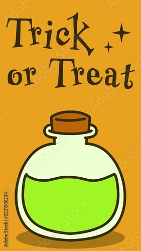 Trick or treat halloween with poison bottle animation video