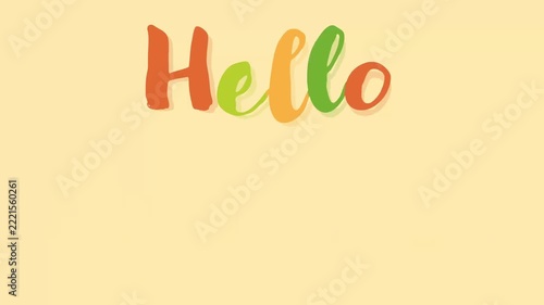 Hello autumn text animation video