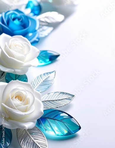 blue and white roses