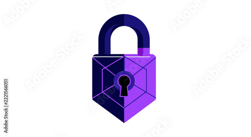 Modern Geometric Padlock Icon for Cybersecurity and Data Protection