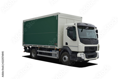 Small solo truck with delivery box