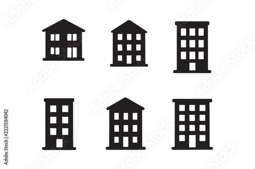 building silhouettes collection on a white background