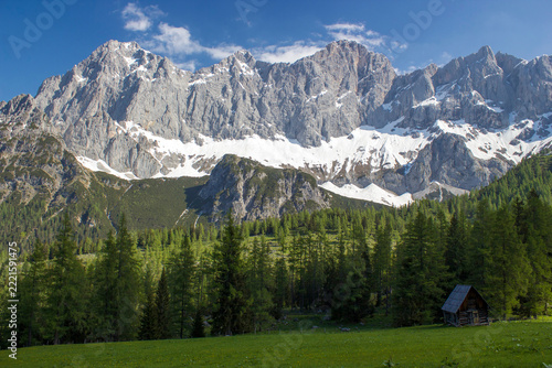 Landscape in the Austrian Alps of the Dachstein region (Styria in Austria)