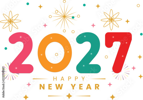 Colorful 2027 New Year Celebration