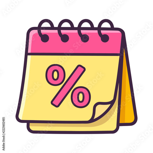 Pink discount calendar illustration