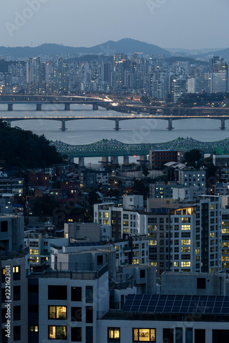 Photography Seoul skyline at night