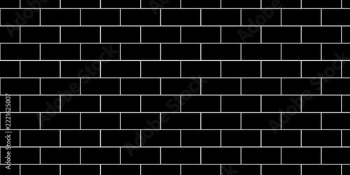 Black brick background texture. brick pattern and black background wall brick.	