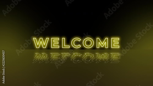 Welcome glow text typography animation 4k video