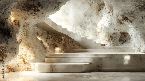 Marble Stairs Inside Cave.
