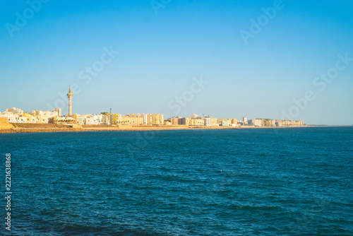 Beautiful view of new part of the city of Cadiz, one of the oldest cities in Europe