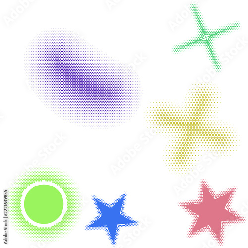 Colorful geometric stars and shapes illustration