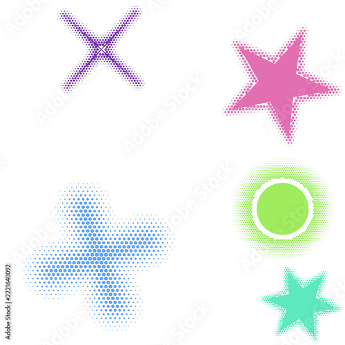 Colorful geometric shapes vector icons set