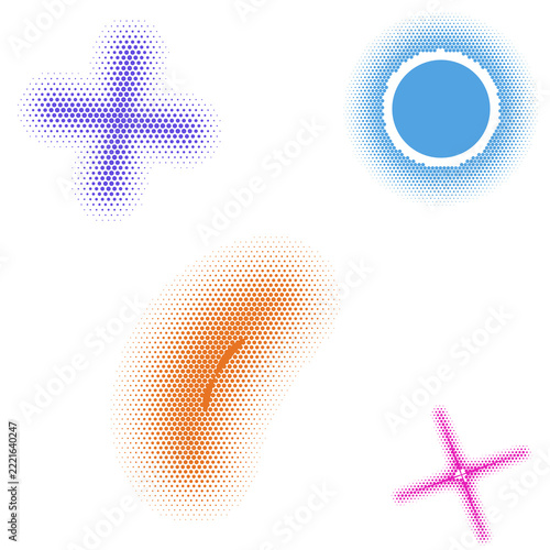 Simple colorful vector icons set with plus and minus signs