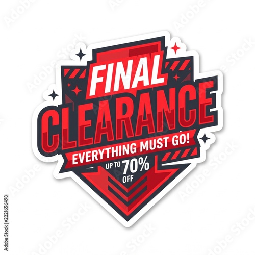 Final Clearance Sale Arrow Sticker Isolated on White