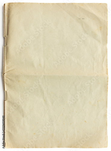 Close-up of empty pages of old notebook, texture background. Studio shot