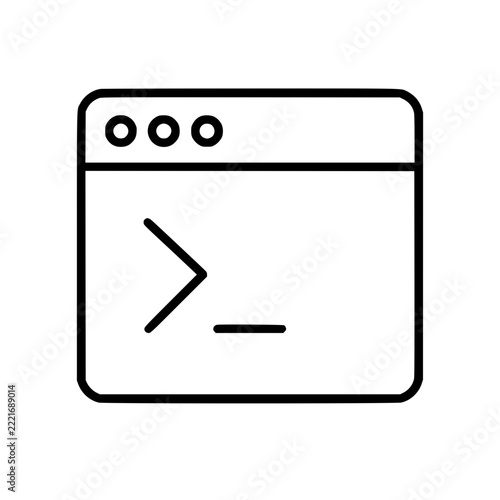 Terminal Window Icon Line Illustration. generative AI.