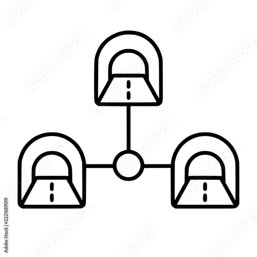 Network Tunnel Icon Line Illustration. generative AI.