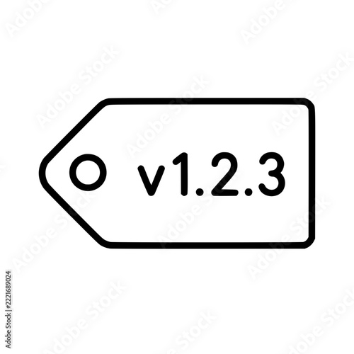 Version Tag Label Icon Outline. generative AI.