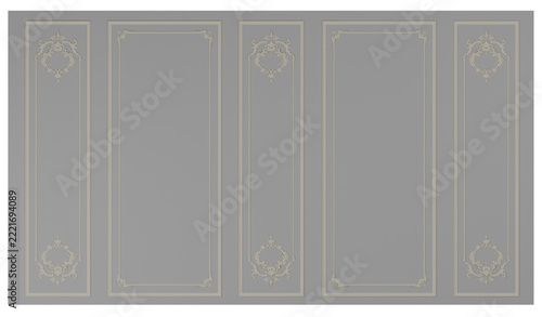 Neoclassical Boiserie Wall Paneling Ornate Floral Corner