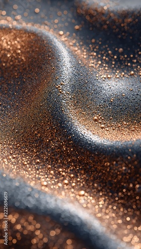 Metallic Micro Particles Forming Flowing Dunes And Elegant Ridge Patterns