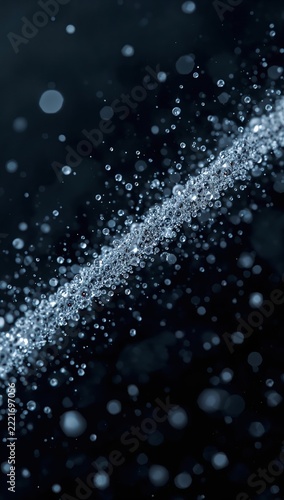 Macro floating microscopic particles forming temporary bridges elegant scientific abstract seamless luxury composition