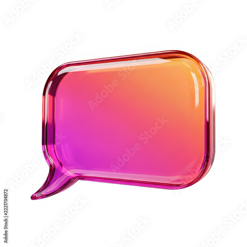 A pink and orange speech bubble