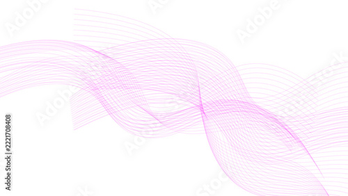 Fotografie Abstract purple light trails on black background flowing lines and curves digita