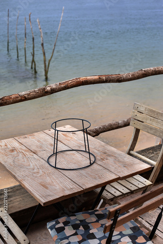 Enjoying seafood at the beach restaurant