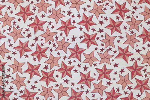 scrapbooking paper background with pink and red stars