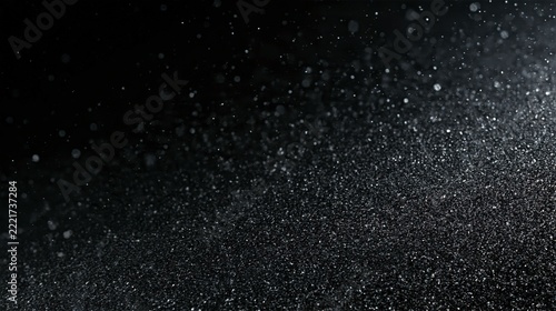Dark Snow Particle Texture on a Black Background