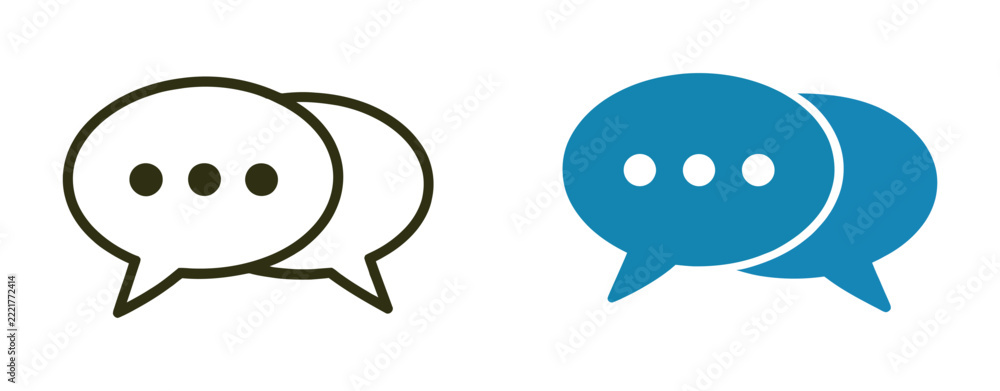 Obraz premium Live Chat Icon Set, Messaging, Speech Bubble and Customer Support Symbols Isolated for Websites, Mobile Applications and Communication Interface Design.