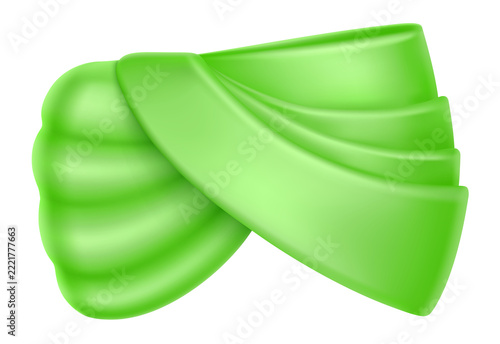 Fotografie Isolated bright green fabric turban style headwear accessory for cultural fashio