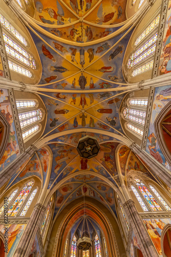 Obraz na plátně Osijek co cathedral interior showing painted ceiling and religious art