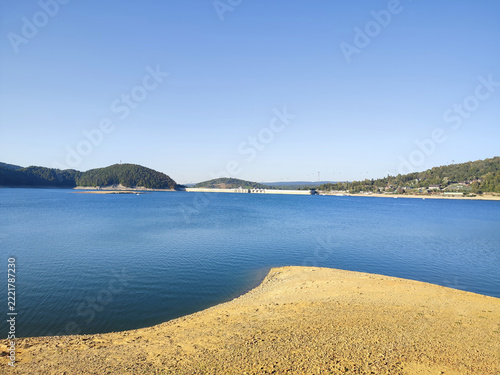Solina Beach landscape in National Park Bieszczady Poland