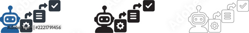 AI Robot Task Verification and Checklist Approval Icon