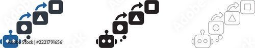 AI Agent Workflow Progress and Task Automation Step Icons