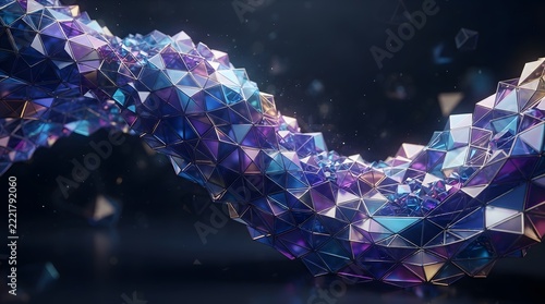 Colorful 3d tech wave pattern 