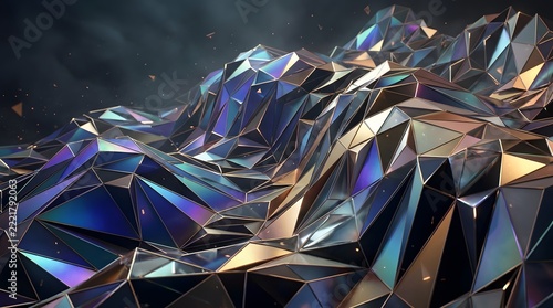 Colorful 3d tech wave pattern 