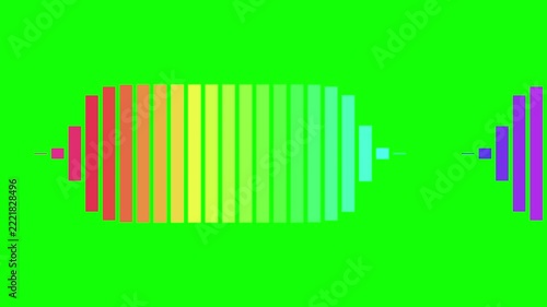 Rainbow Audio Spectrum Equalizer on Green Screen