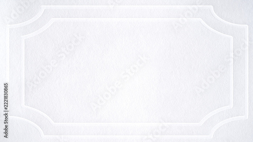 White embossed frame background, elegant ornamental border, luxury paper texture, classic decorative template, baroque, certificate, wedding invitation backdrop, minimalist blank card mockup