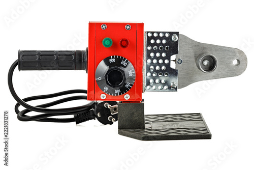 PPR Pipe Welding Machine with Temperature Control, isolated on White Background.
