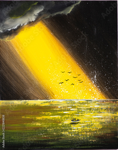 Painting: Light through the clouds