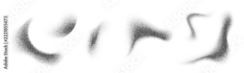 Set of grainy dust spray gradients with scattered particle texture effects.