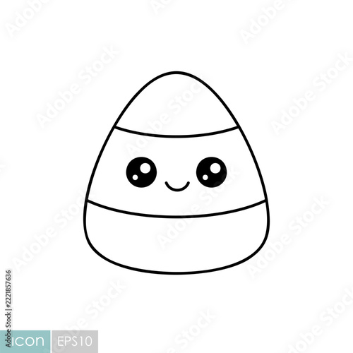 Cute candy corn Halloween kawaii icon