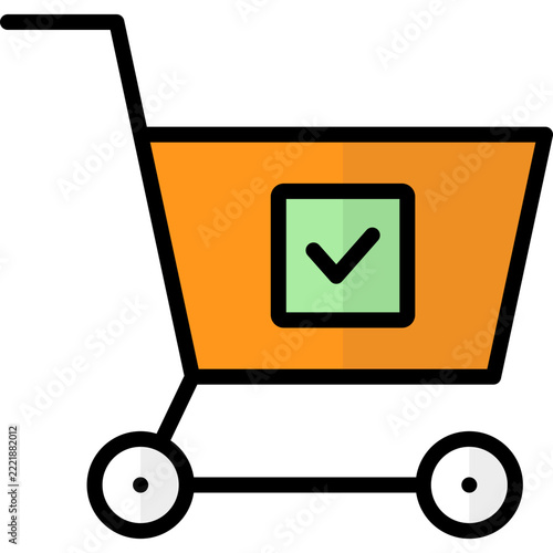 purchase icon illustration design with filled outline