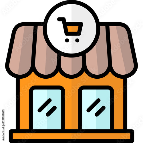 store icon illustration design with filled outline