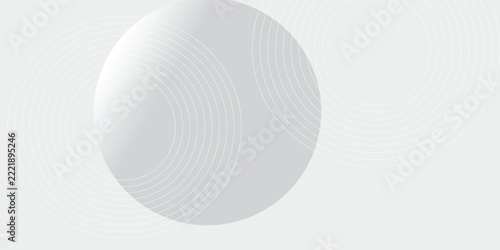 White geometric abstract background overlap layer on bright space with lines effect decoration. Modern graphic design element circles style concept for