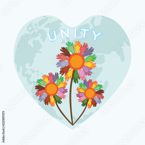 Hand drawing of unity and peace of the world illustration vector